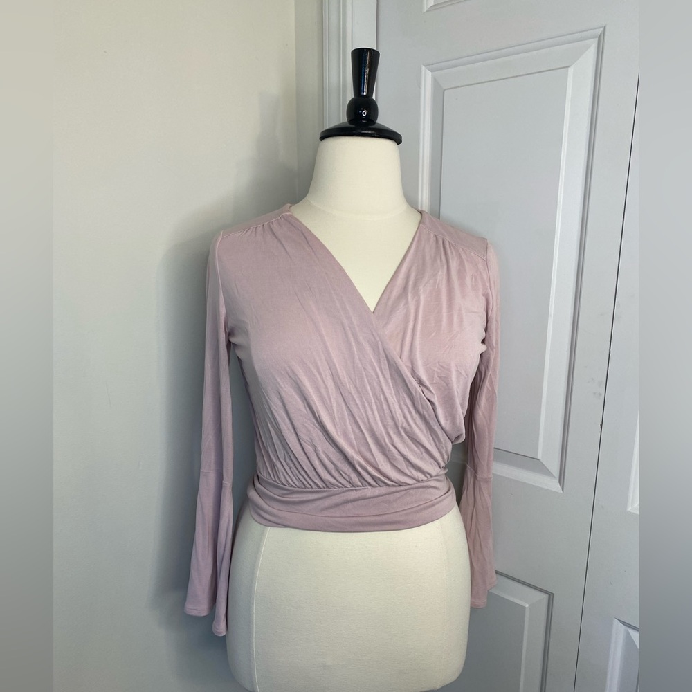 Lucky Brand wrap Top with Bell sleeve blush